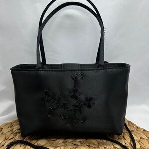 Vintage Elegant Black Floral Women's Bag